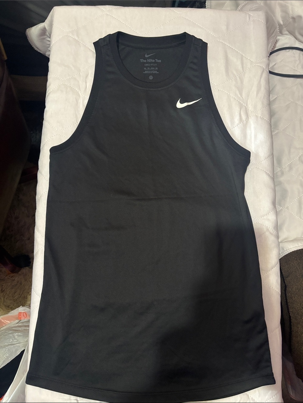 Nike Black Tank Top with White Swoosh